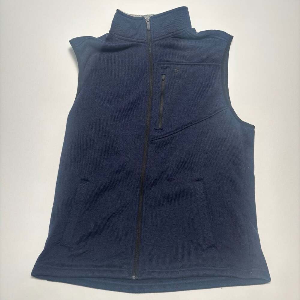 Men’s Size Large IZOD Full Zip Vest Navy Blue Fleece